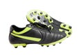 Close up photo of a soccer shoes Royalty Free Stock Photo