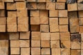 Close up photo of stack wood beams Royalty Free Stock Photo