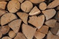 Close up photo of stacked up firewood