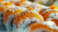Close-up photo of sushi food. Ai-generated.