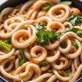 Close-up photo of Udon food. Ai-generated.