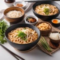 Close-up photo of Udon food. Ai-generated.
