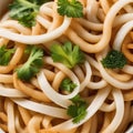 Close-up photo of Udon food. Ai-generated.