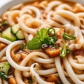 Close-up photo of Udon food. Ai-generated.