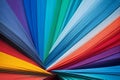 Close Up of a Rainbow Colored Umbrella Royalty Free Stock Photo