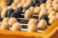 Close-up photo of vintage wooden abacus for calculation Royalty Free Stock Photo