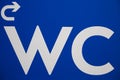 Close up photo of a white wc sign Royalty Free Stock Photo