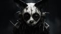Creepy Dark Forest Mascot: Industrial Texture And Realistic Animal Portraits