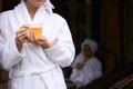 Close up photo of woman holding cup Royalty Free Stock Photo