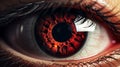 Fiery Red Eye: Detailed Science Fiction Illustration In Daz3d Style Royalty Free Stock Photo