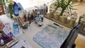 Porcelain Painter Artist Work Station, Bavaria, Germany