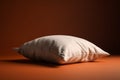 Ai Generative Pillow on brown background, close-up, soft focus