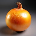 Close up photo of fresh bulb onion or common onion vegetable on clean background