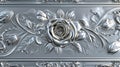 Close-up of Metal Plate With Rose