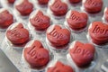 Close Up of Heart Pills - Love Pills Concept for Valentines Day