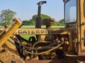 A Close up photograph showing the working pieces of the Caterpillar Bulldozer Engine in a piece of Plant Machinery.