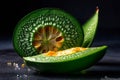 Sliced Avocado on Slate Background