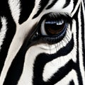 Highly Detailed Zebra Eye Close-up In Photorealist Style