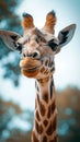 Close up photography captures the elegant features of a giraffe