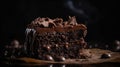 Indulging in the Richness of Chocolate Fudge Cake Royalty Free Stock Photo