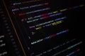 Close-up of PHP code snippet for user authentication with rate limiter and validation handling, highlighting secure login logic Royalty Free Stock Photo