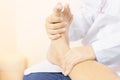 Close up of Physiotherapist working