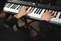 close-up of a pianist's hands while playing the piano Royalty Free Stock Photo
