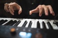 close-up of a pianist's hands while playing the piano Royalty Free Stock Photo