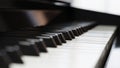 Close-up piano keyboard with selective focus. 3d rendering