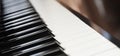 Close-up piano keyboard with selective focus. 3d rendering