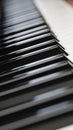 Close-up piano keyboard with selective focus. 3d rendering