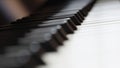 Close-up piano keyboard with selective focus. 3d rendering