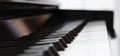Close-up piano keyboard with selective focus. 3d rendering Royalty Free Stock Photo