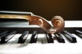 Piano keyboard with violin Royalty Free Stock Photo