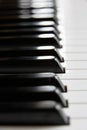 Close up of piano keys