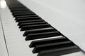 Close up piano keys black and white keys. perspective from piano keyboard. Royalty Free Stock Photo