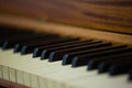 Close up of piano keys