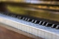 Close-up of piano keys. close frontal view. Royalty Free Stock Photo