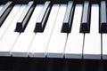 Close-up of piano keys. close frontal view Royalty Free Stock Photo