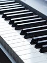 Close-up of piano keys. close frontal view Royalty Free Stock Photo