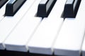 piano keys. close-up of piano keys. close frontal view Royalty Free Stock Photo