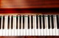 Close-up, piano keys, top view, flat lay. Background, cover for poster or banner Royalty Free Stock Photo