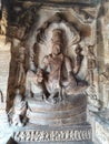 Carvings at ancient caves called Badami caves in India