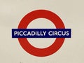 PICCADILLY CIRCUS sign in London underground