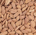 Close up picture of almonds, food background