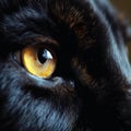 Black pantherâs eyes close up