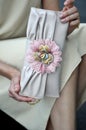 Close up picture of design evening clutch Royalty Free Stock Photo