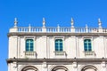 Close up picture of the front side of historical university building in Catania, Sicily, Italy. Catania University is Sicilian