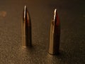 Close up picture of group of bullets shoot on an isolated background