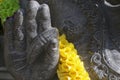 Hand detail of a black Ganesha statue